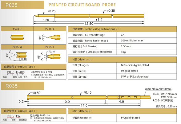 035測試探針規(guī)格、測試探針生產(chǎn)廠家